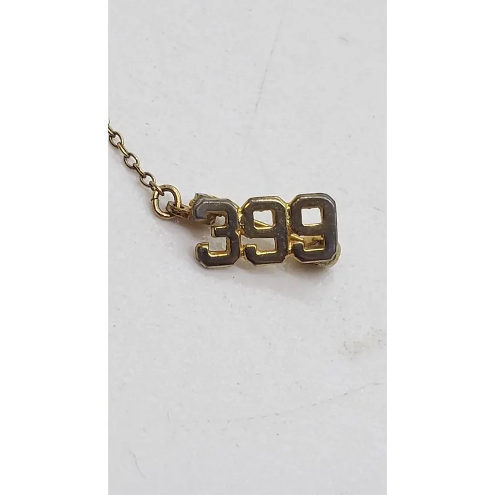 Vintage 10k Gold electroplated 399 Lapel Pin Tie Tack Number Award Retro
